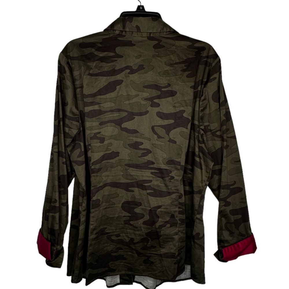 Lane Bryant Camo Top With Embellishments on Collar - Picture 5 of 6